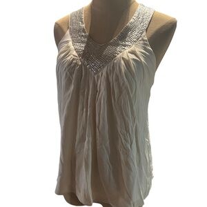 Alice and Olivia white sequin tank top size small